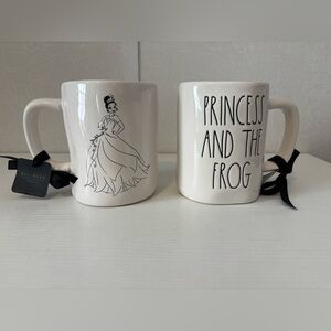 Rae Dunn TWO matching Princess and the Frog Mugs NWTs